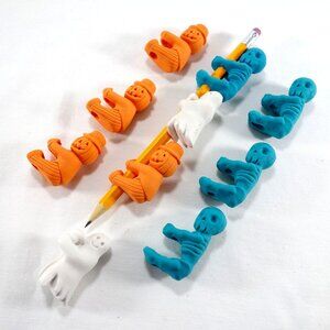 Halloween-Themed Pencil Toppers Set Of 10 Ghosts Skeletons & Pumpkin Heads